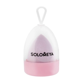 SOLOMEYA ,Спонж для макияжа СО СРЕЗОМ косметический ЛИЛОВЫЙ